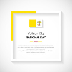 Abstract Vatican City flag square frame stock illustration. Creative country frame with text for National day of Vatican City