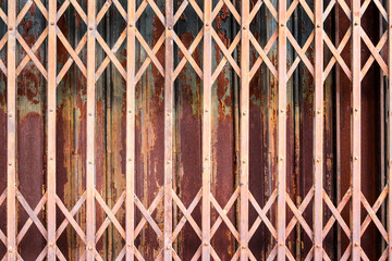 Steel sliding door. old sliding door.