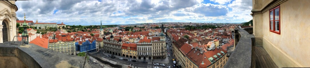 Fototapeta na wymiar 180 degree panorama of Prague