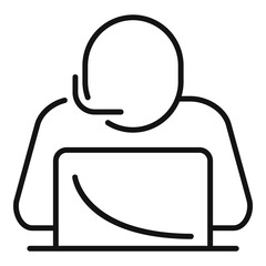Home office call center icon, outline style