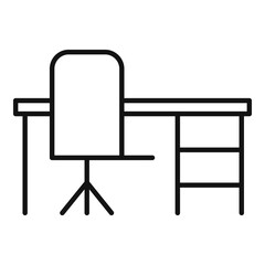 Home office desktop icon, outline style