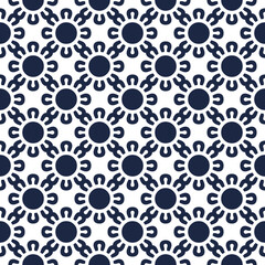 Decorative endless symmetrical motif. Geometric vector seamless pattern design template