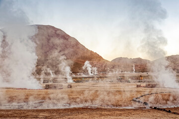 Chile, El Tatio - geyser field located in the Andes Mountains.