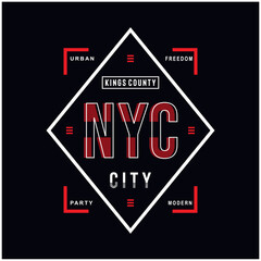 new york city typography design for t shirt print