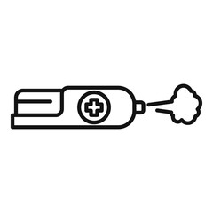 Disinfection spray icon, outline style