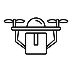 Drone home delivery icon, outline style