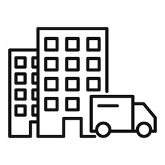 Home delivery icon, outline style