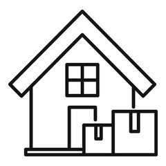 Fast home delivery icon, outline style