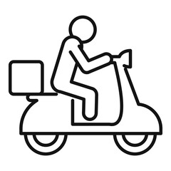 Scooter home delivery icon, outline style