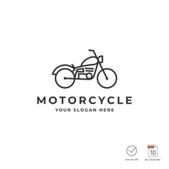 Modern line art, motorcycle logo design vector