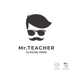 Modern education, teacher logo design vector