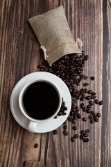 hot coffee and beans,Espresso