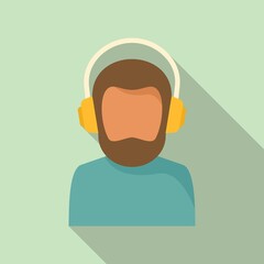 Podcast speaker icon, flat style