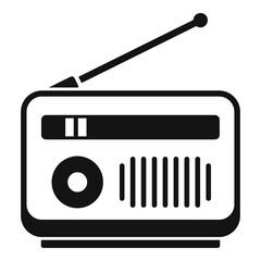 Radio podcast icon, simple style