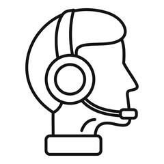 Man podcast icon, outline style