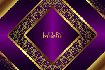 Elegant Modern Luxury Purple and Glow Golden Royal Background