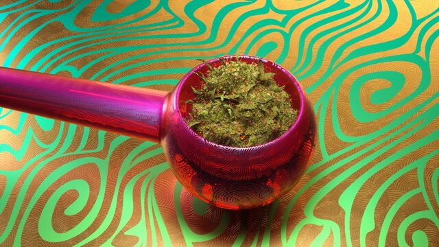 pipe with marijuana 