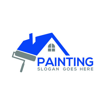 Painting logo and Real Estate, Property Homes business logo design.