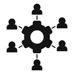 Outsource gear member icon, simple style