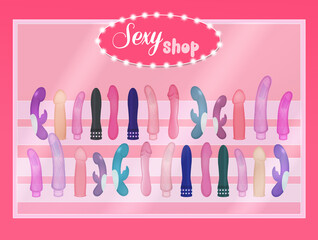 funny illustration of sexy toys