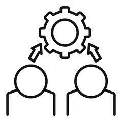 Outsource programmer icon, outline style