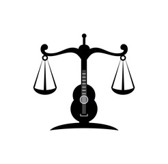 Guitar law logo design illustration vector eps format , suitable for your design needs, logo, illustration, animation, etc.