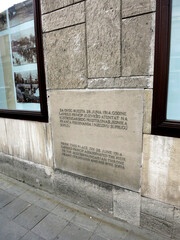 The place outside of the Museum of Assassination of Franz Ferdinand where he was assassinated in...