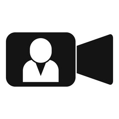 Camera video call icon, simple style
