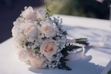 wedding bouquet on a table