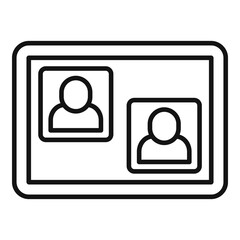 App tablet video call icon, outline style