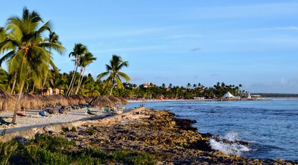 Bayahibe Beach View from Resort Hotel at Dominican Republic, Central America