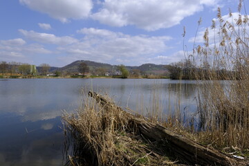 Sander Baggerseen im Naturschutzgebiet Mainaue bei Augsfeld, Landkreis Hassberge, Unterfranken, Franken, Bayern, Deutschland