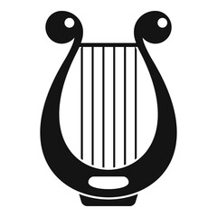 Harp music icon, simple style