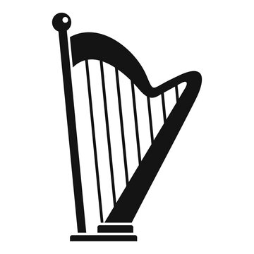 Harp icon, simple style