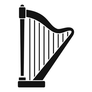 Harp ancient icon, simple style