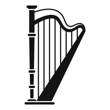 Harp classic icon, simple style