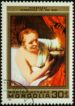 Picture Hendrickje in the bed, by Rembrandt