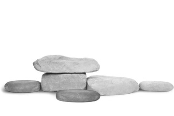 Stone platform isolated on white background