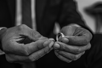  man holding wedding rings