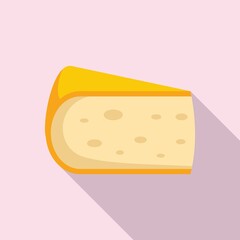 Cheese gouda icon, flat style