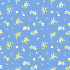 seamless pattern watercolor handmade flowers