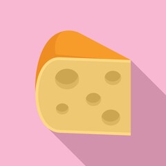 Cheese fresh icon, flat style