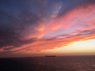 sunset over the sea