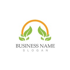 Logos of green Tree leaf ecology