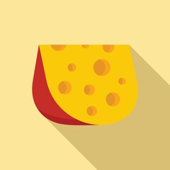 Cheese goat icon, flat style