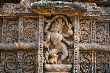 Fine carving of sculptures, Konark Sun Temple in India