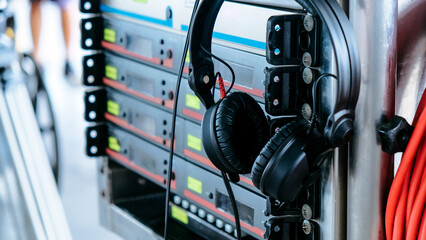 Image of Headphones for Sound Recorder, professional film crew production equipment