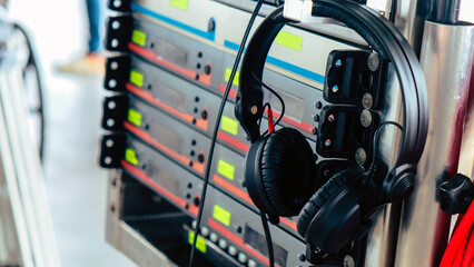 Image of Headphones for Sound Recorder, professional film crew production equipment