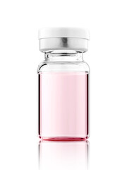 Vaccine bottle for label design mock-up isolated on white background