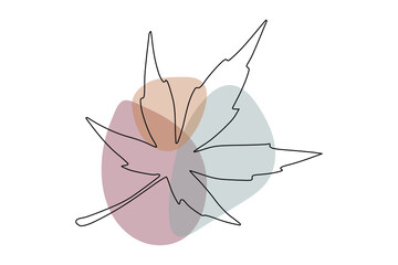 Abstract line leaves in lines and arts background Minimal and natural wall art. line art drawing with abstract shape. different shapes for wall decoration, postcard or brochure cover design